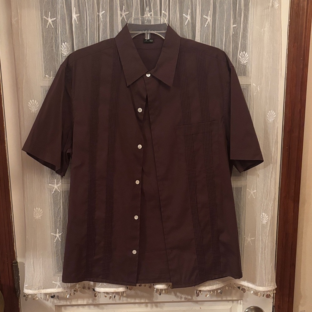 Theory Dark Brown Casual Button Down Shirt